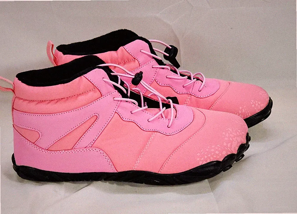 Pink Barefoot Boots Snow Boots Ankle Non-slip Waterproof Hiking Shoe Sz 9-9.5