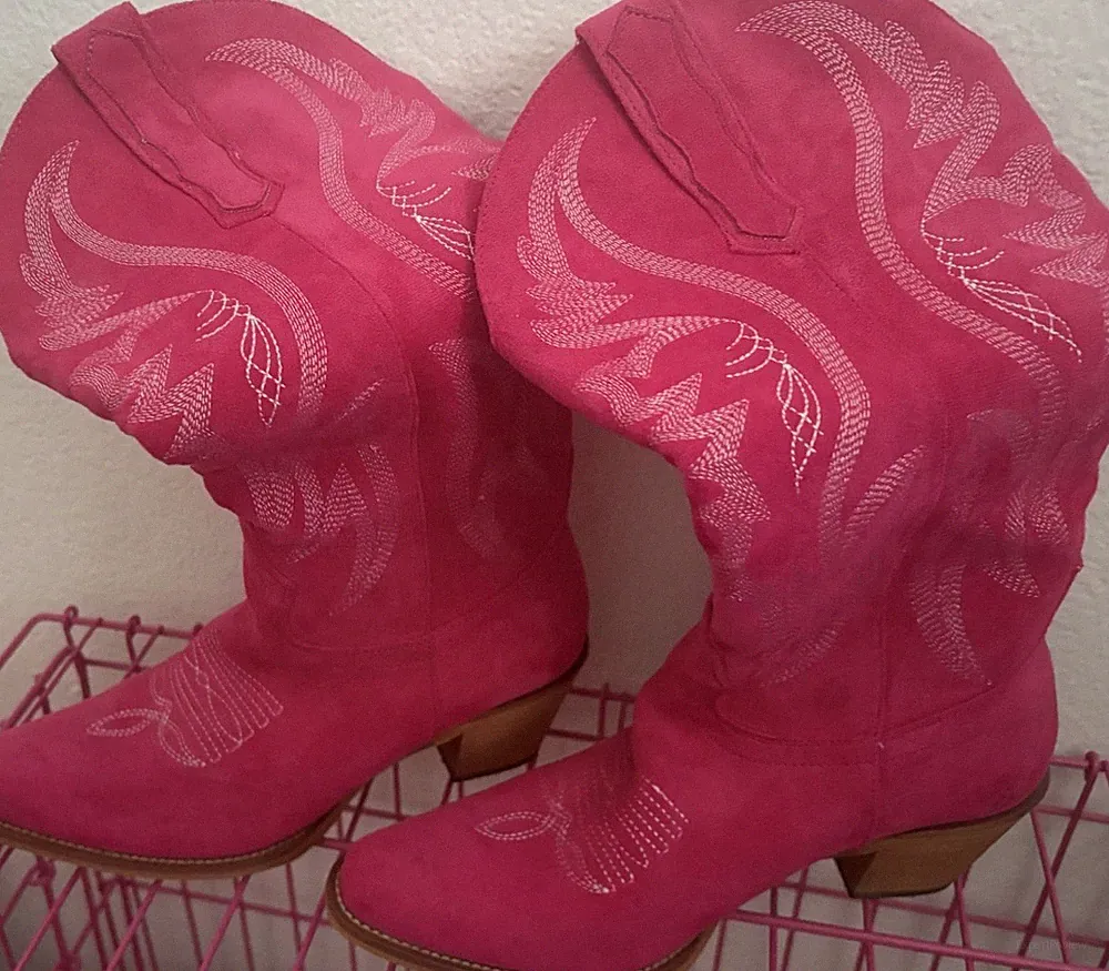 Pink Western Equestrian Boots for Women US Size 7.5 Stylish Design