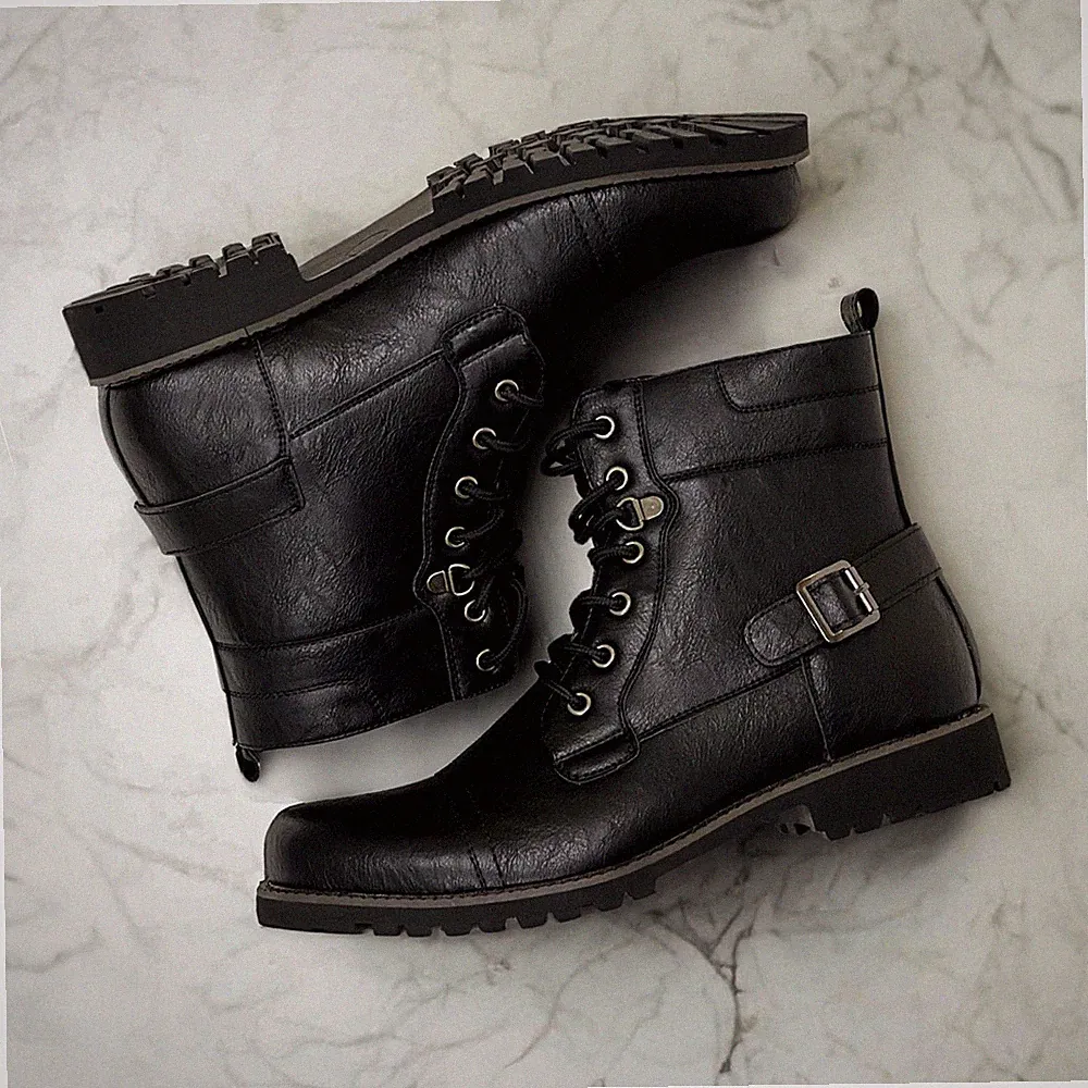 Polar Fox FABIAN Men's Casual Dress Work Motorcycle Combat Mid-Top Boots