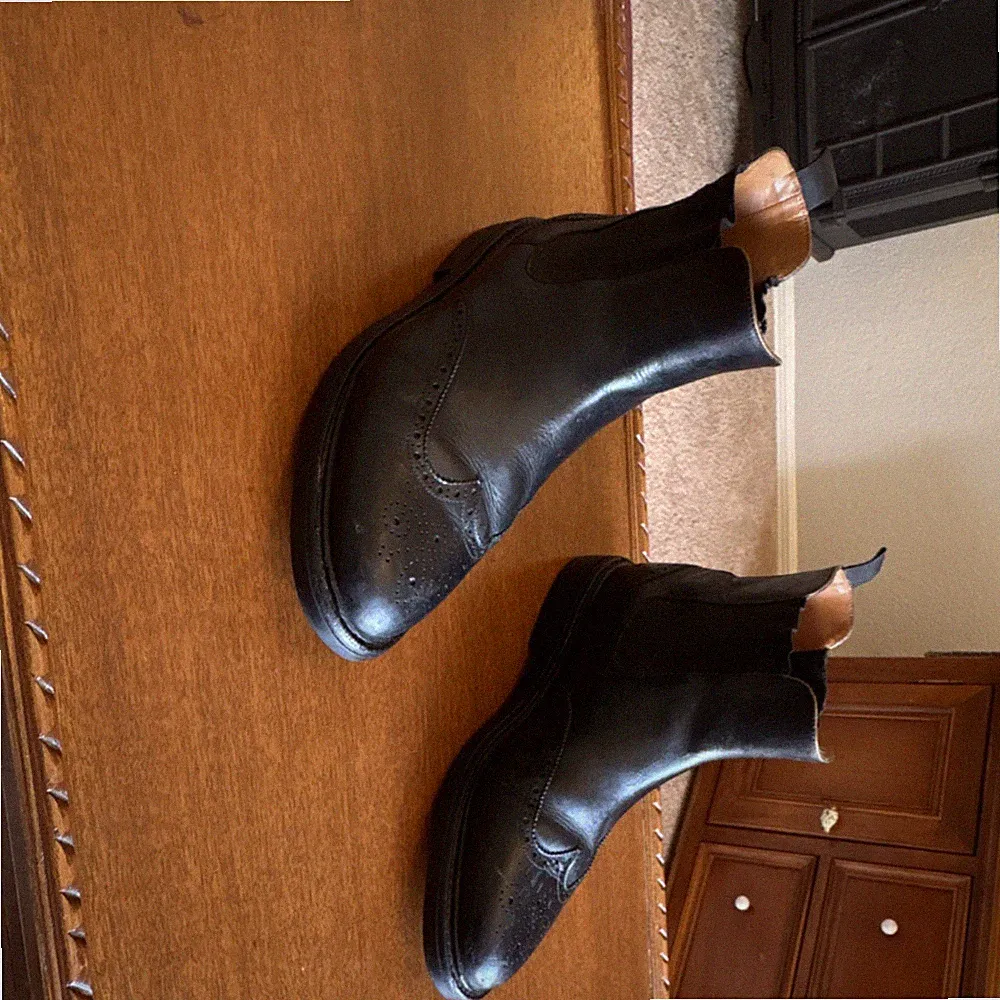 Polo Ralph Lauren Black Leather Chelsea Boots Pull On Men's Size 10D