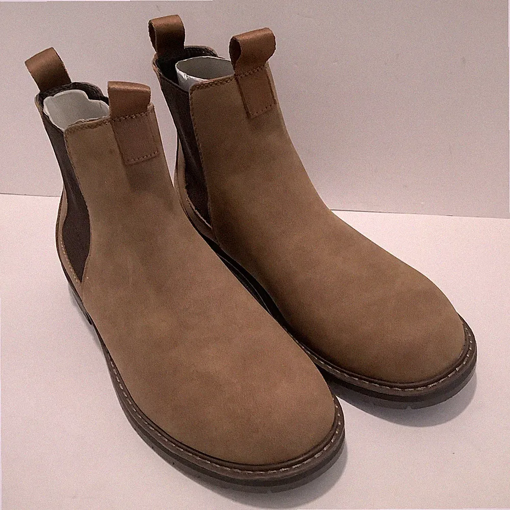 Portland Boot Company Men's Casual Chelsea Pull On Vegan Boots, Tan, Sz 10W, New