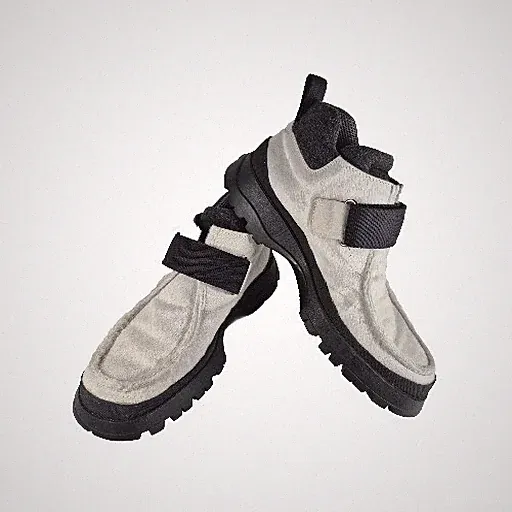 Prada Men's Hiking Winter Boots Ivory White Lug Sole Hook Loop Casual 11