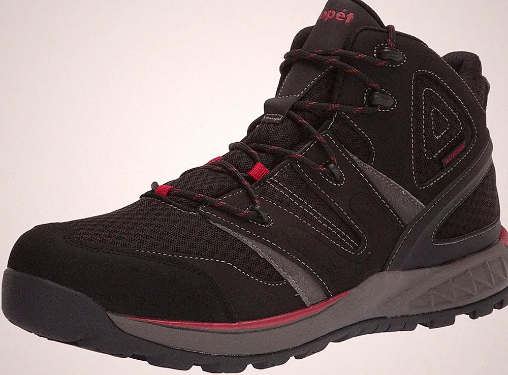 Propét Men's Veymont Waterproof Hiking Boots, 11 XX-Wide, Black/Red