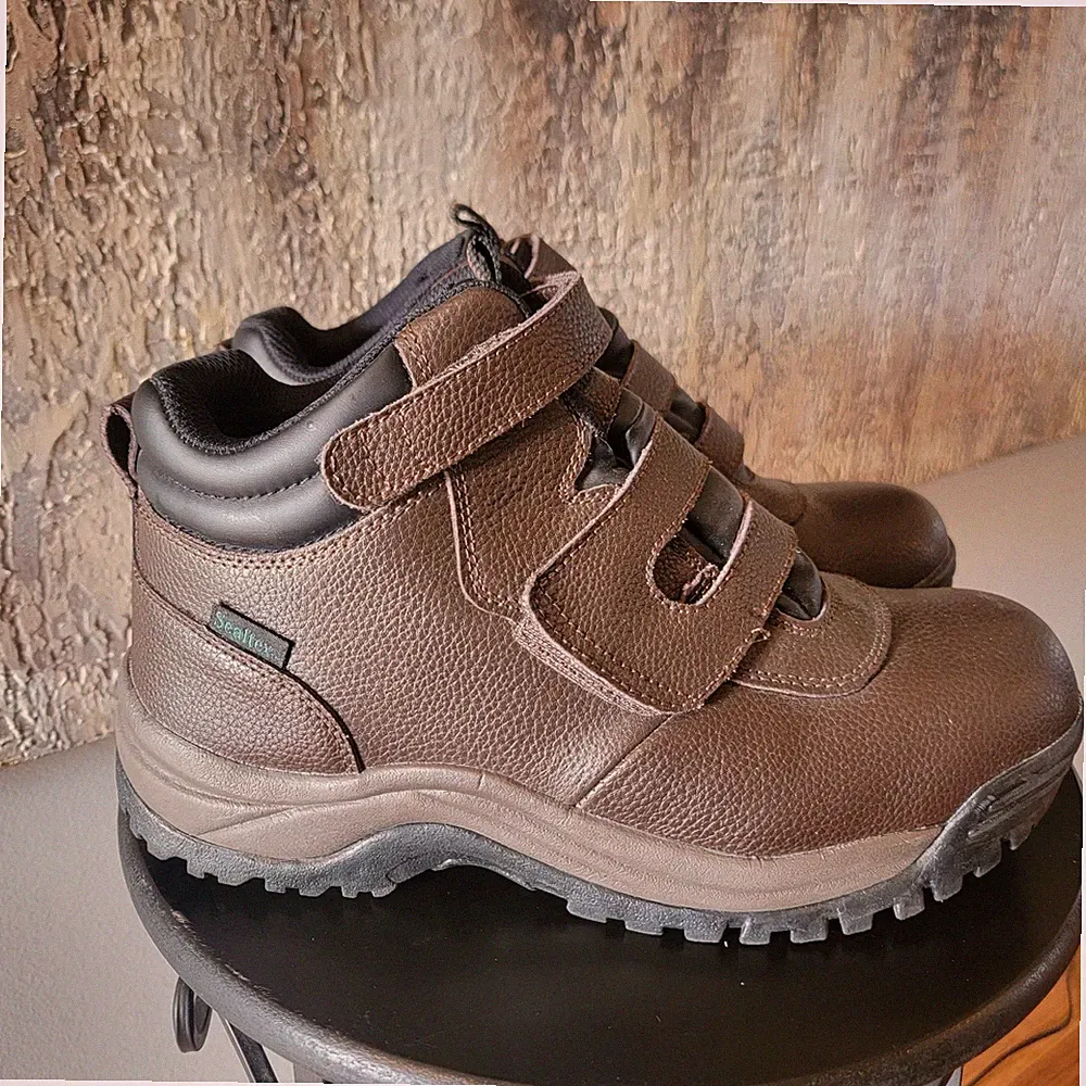 Propét Sealtex Men's Brown Hook & Loop Waterproof Leather Hiking Boots Size 10.5