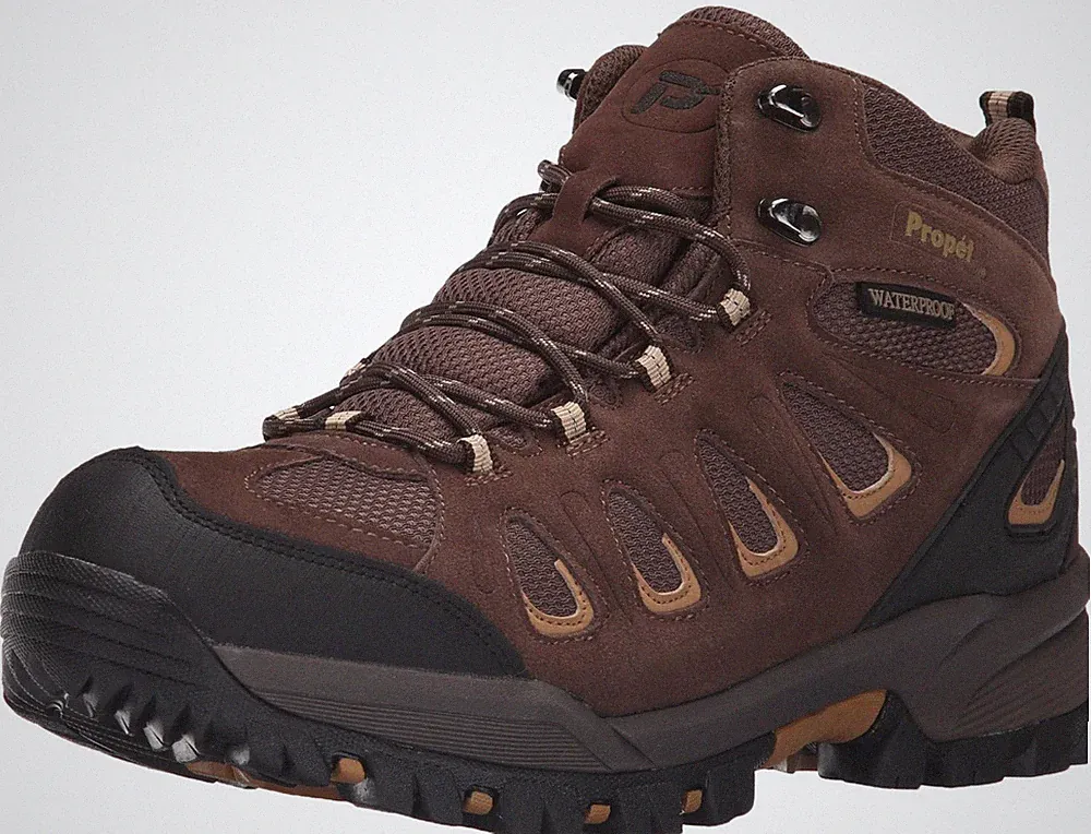 Propet Mens Ridge Walker Cap Toe Hiking Casual Boots Ankle - Black, Grey Brown