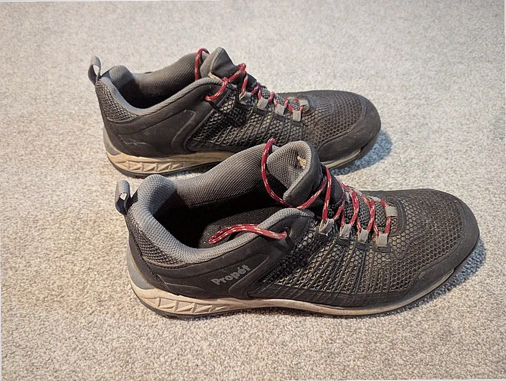 Propet Vestrio Shoes Mens 16 Gray Leather Lace Up Athletic Hiking