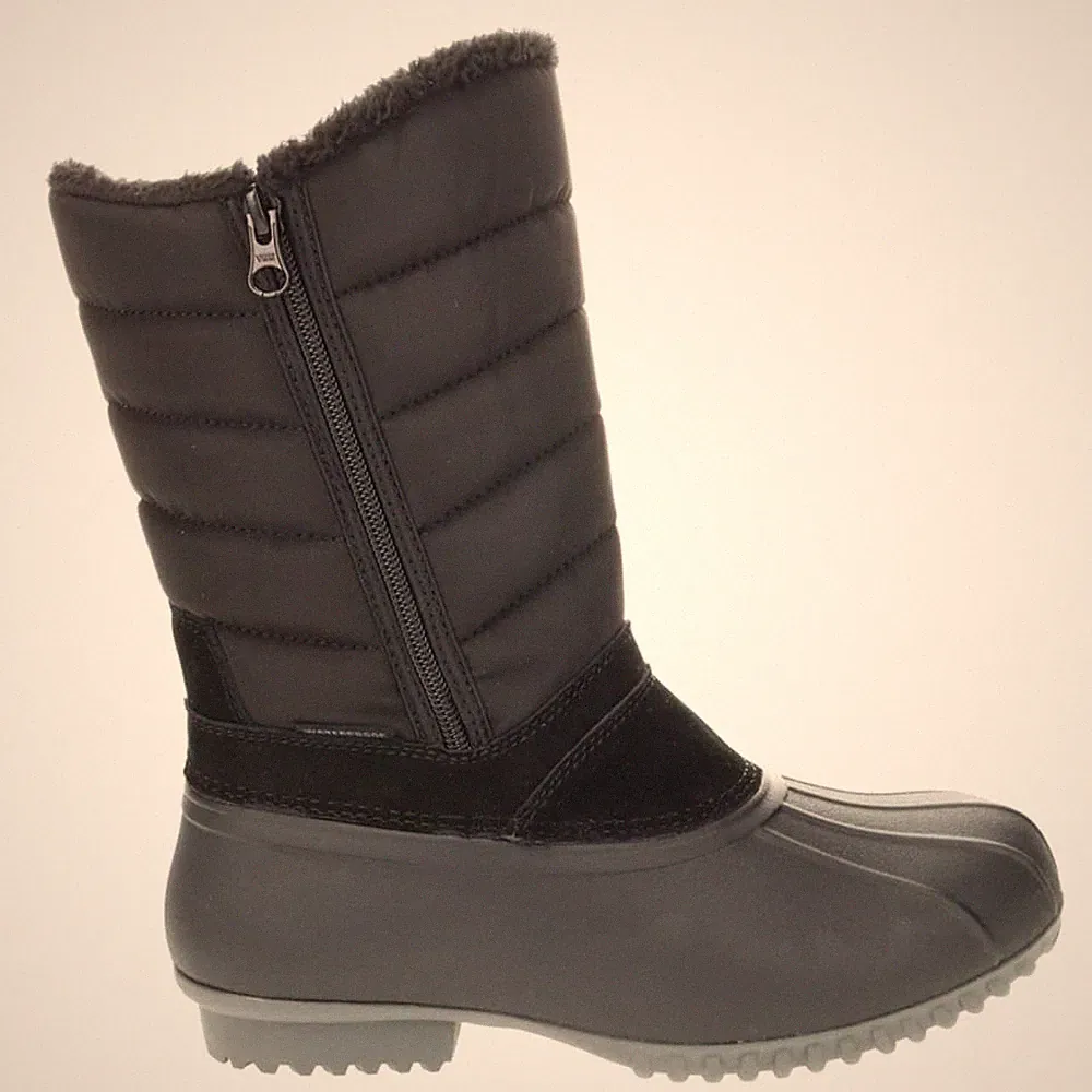 Propet Womens Illia Zippered Snow Boots,Black