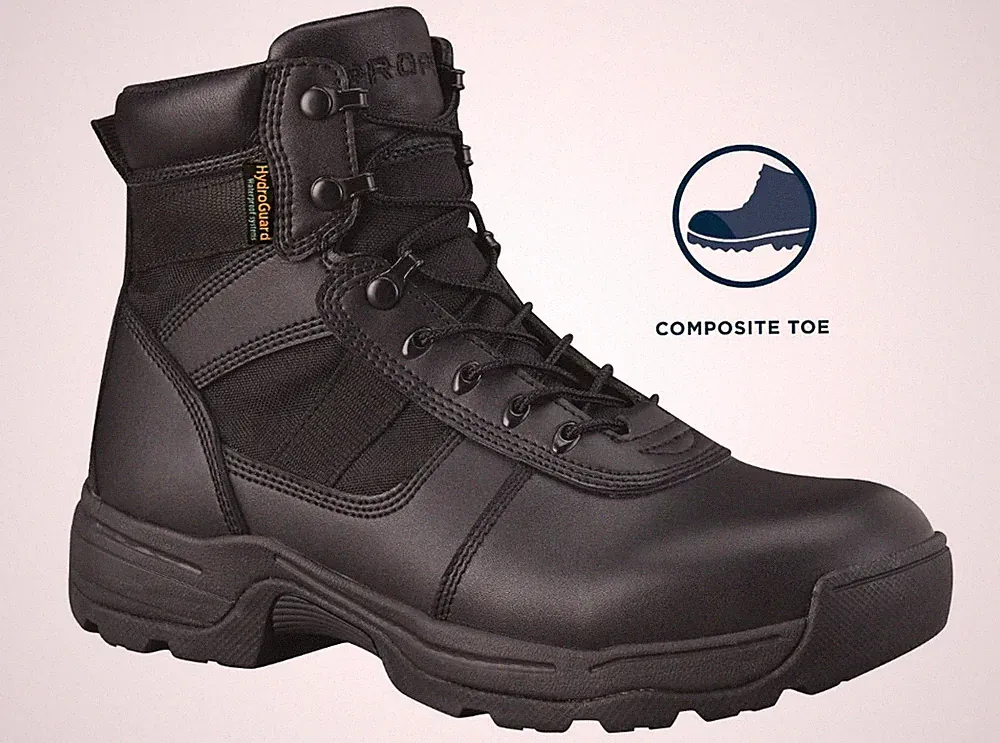 PROPPER Series 100® MEN's 6" Side Zip Boot Waterproof Comp Toe, black