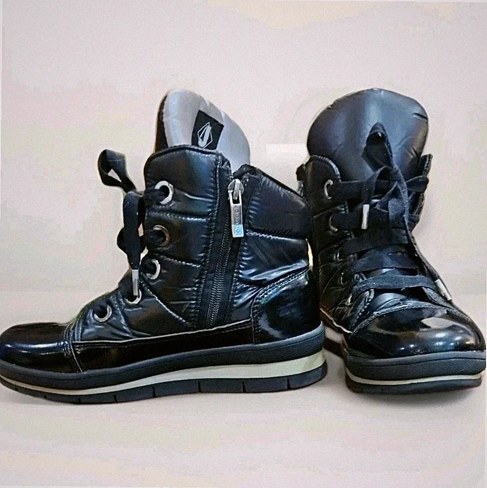 Puffer High-Top Snow Boots Women's Sz 7.5 Black Jog Dog Sector Made In Italy