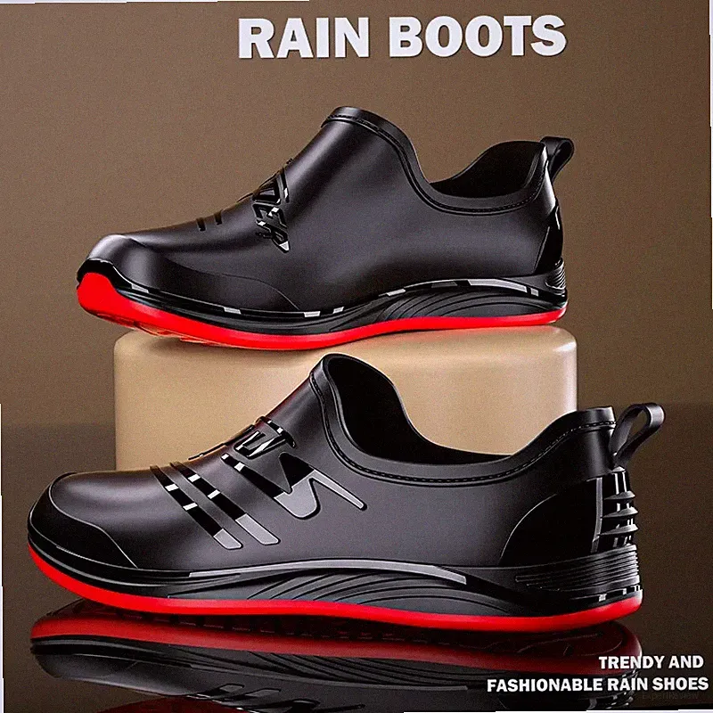 Pvc Motorcycle Boots Low-top Anti-slip Work Shoes for Restaurant Kitchen Chef
