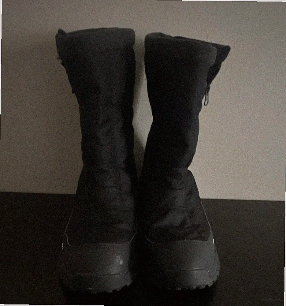 Quechua SH100 Waterproof Black Mid-Calf Snow Boots Zip Round Toe US 11.5