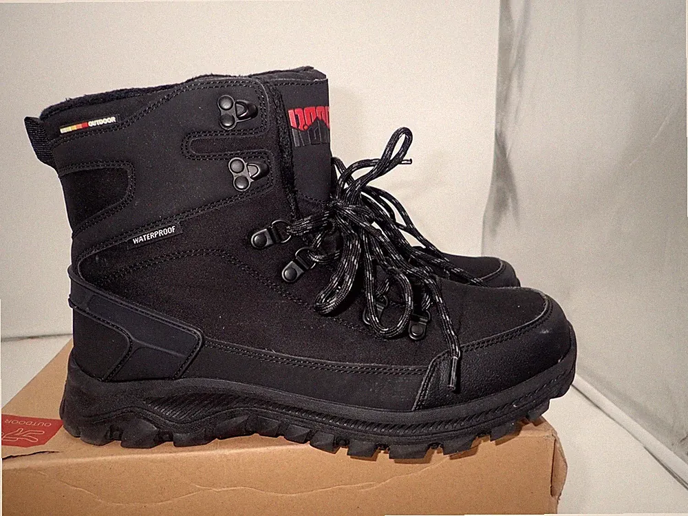 R CORD Mens Winter Snow Boots Warm Mid Calf Waterproof Durable Boot size 8.5