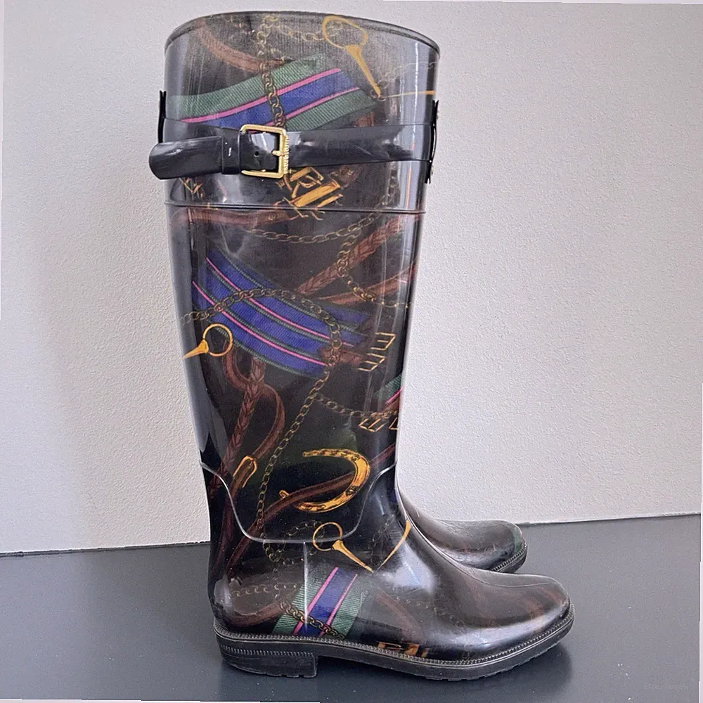 Ralph Lauren Boots Women’s 7 Rossalyn II Rubber Tall Equestrian Rain Horse Girl