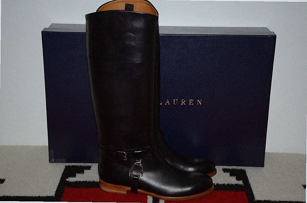 Ralph Lauren Collection Purple Label Equestrian Leather Tall Riding Boots