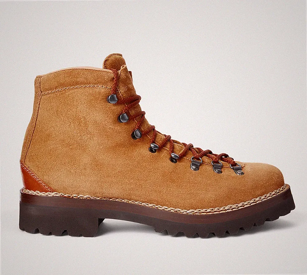 Ralph Lauren Purple Label Italy Fawn Fidel Leather Suede Lace Chukka Boots Boot