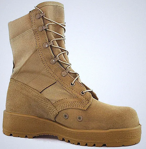 RARE 2 XW 2 Extra Wide Military Hot Weather Vented Tan Combat Boots Vibram Soles