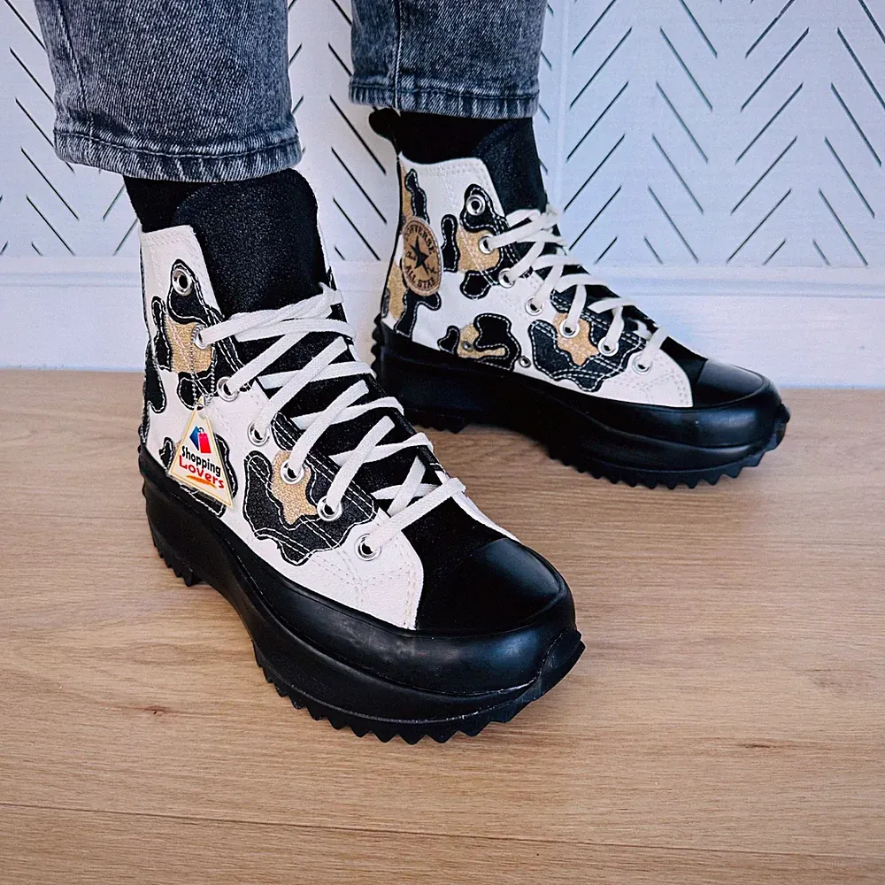 ⭐Rare Converse Run Star Hike Hi Women Shoes Sz 6.5 Leopard Platform Gold 172036C