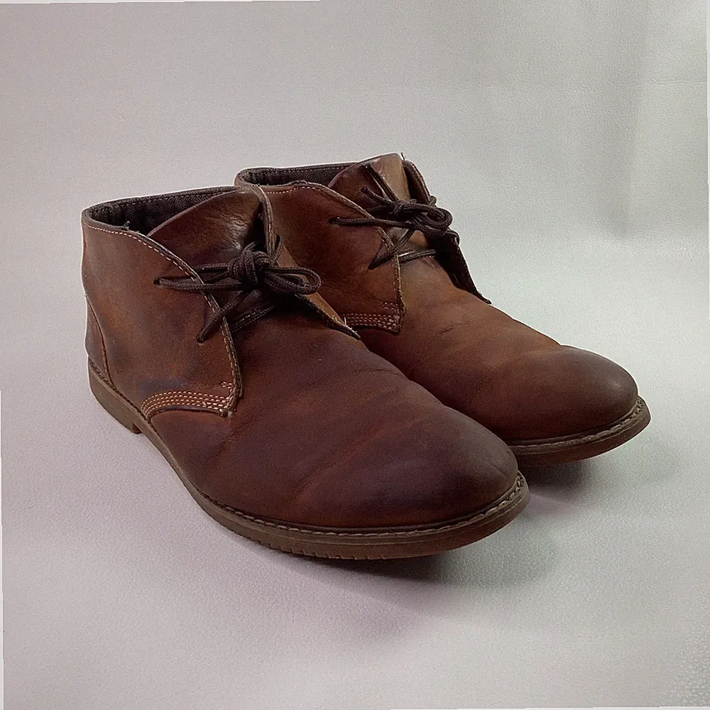 Rare Vintage Timberland Mens Brown Leather Chukka Boots A19JV Size 9.5 Lace Up