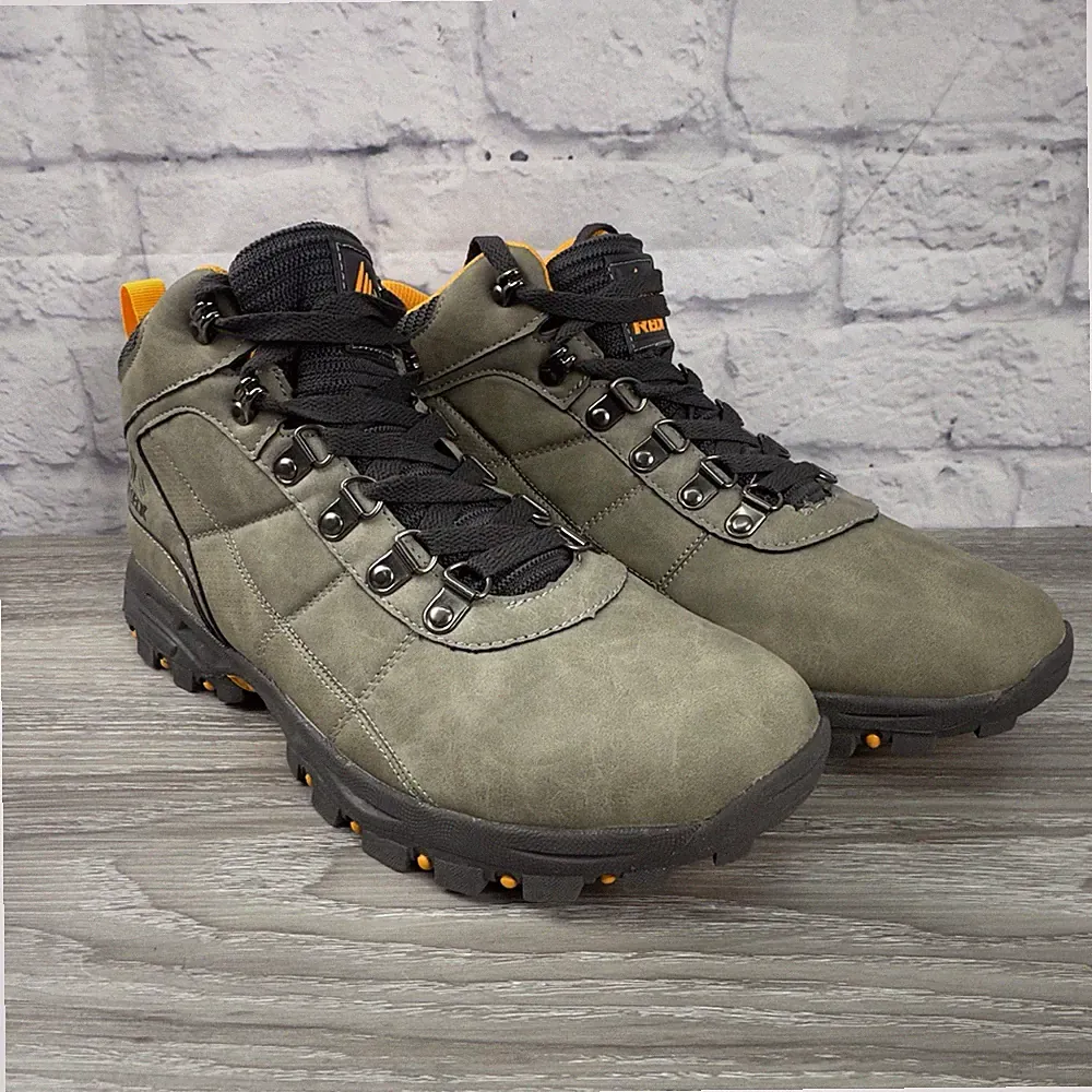 RBX Men’s Hiking Boots Size 9.5 Olive Gray Orange Trail Work Shoes