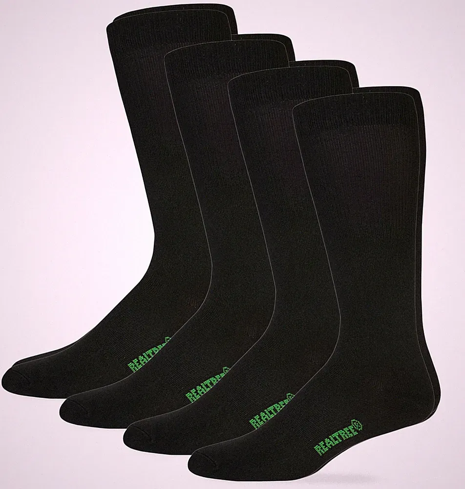 Realtree Mens Liner Moisture Wicking Mid Calf Tall Boot Socks 4 Pair Pack