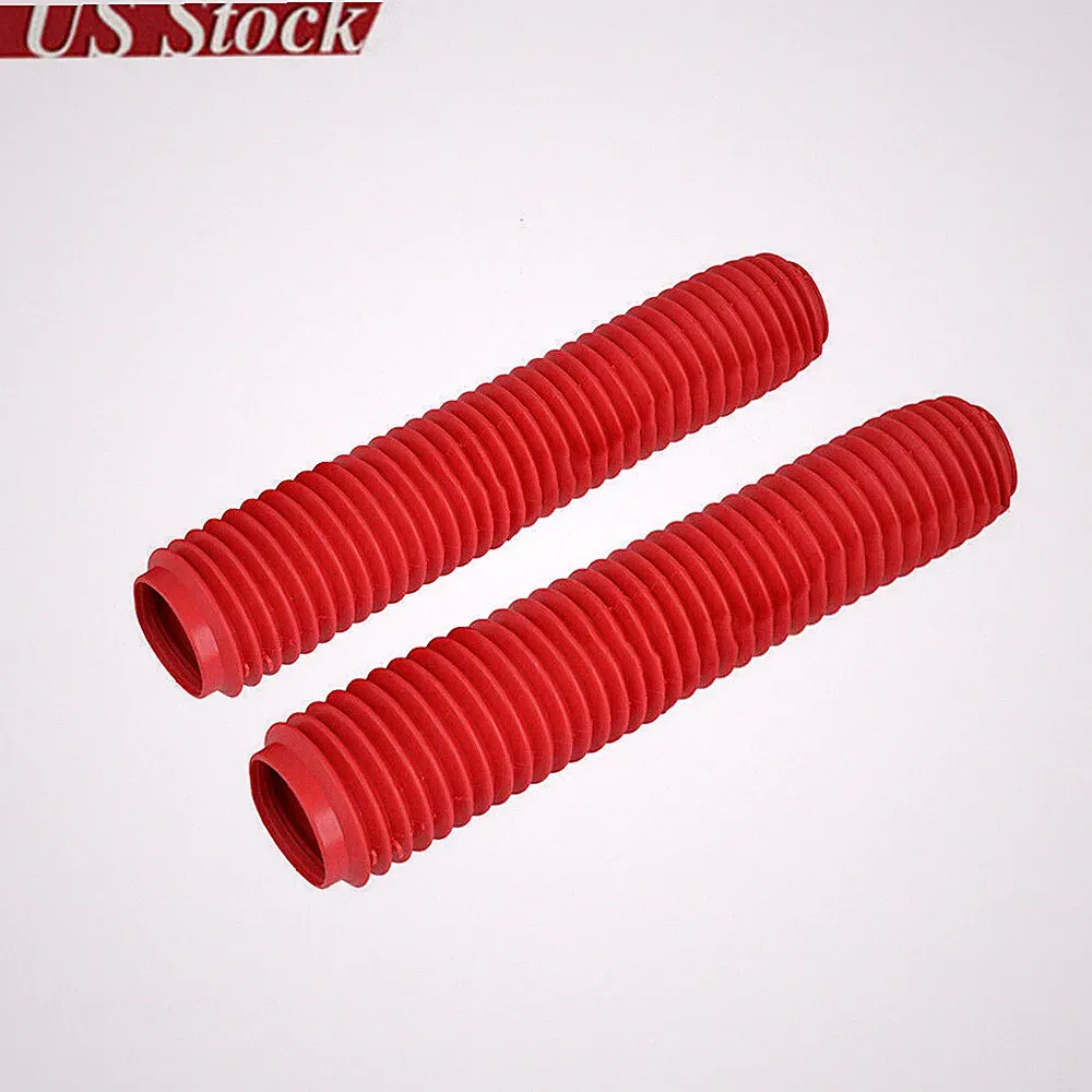 Red Rubber Motorcycle Front Fork Dust Cover Gaiter Gaitors Boots Shock Absorber