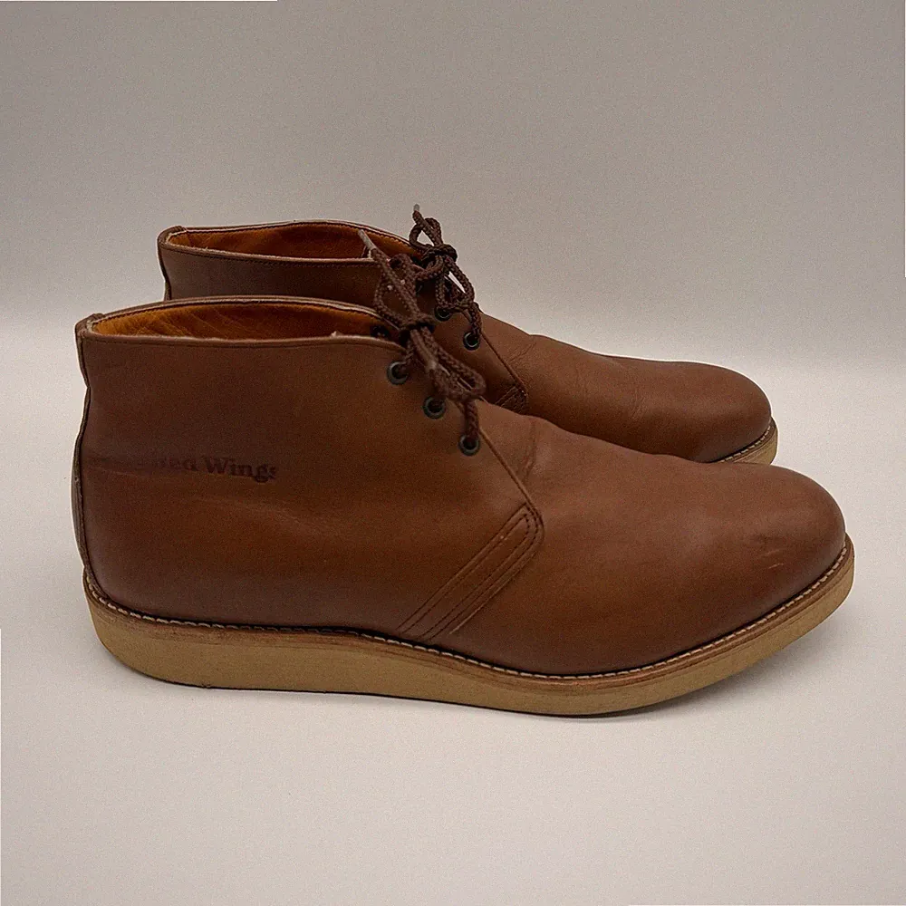 Red Wing 595 Chukka Boots Brown Mens 15 D Leather Made In USA