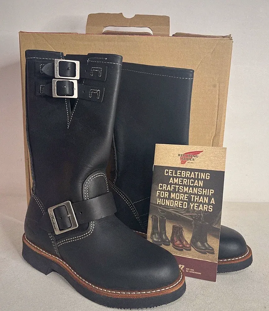 Red Wing Shoes Indian Motorcycle Connelly Black Engineer Boots US 5B New