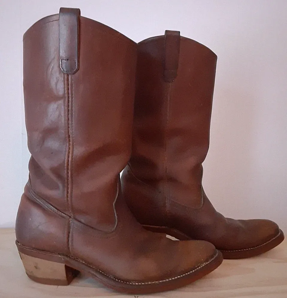Red Wing Women's Western Boots 8 Brown Leather Vibram Sole Made in USA