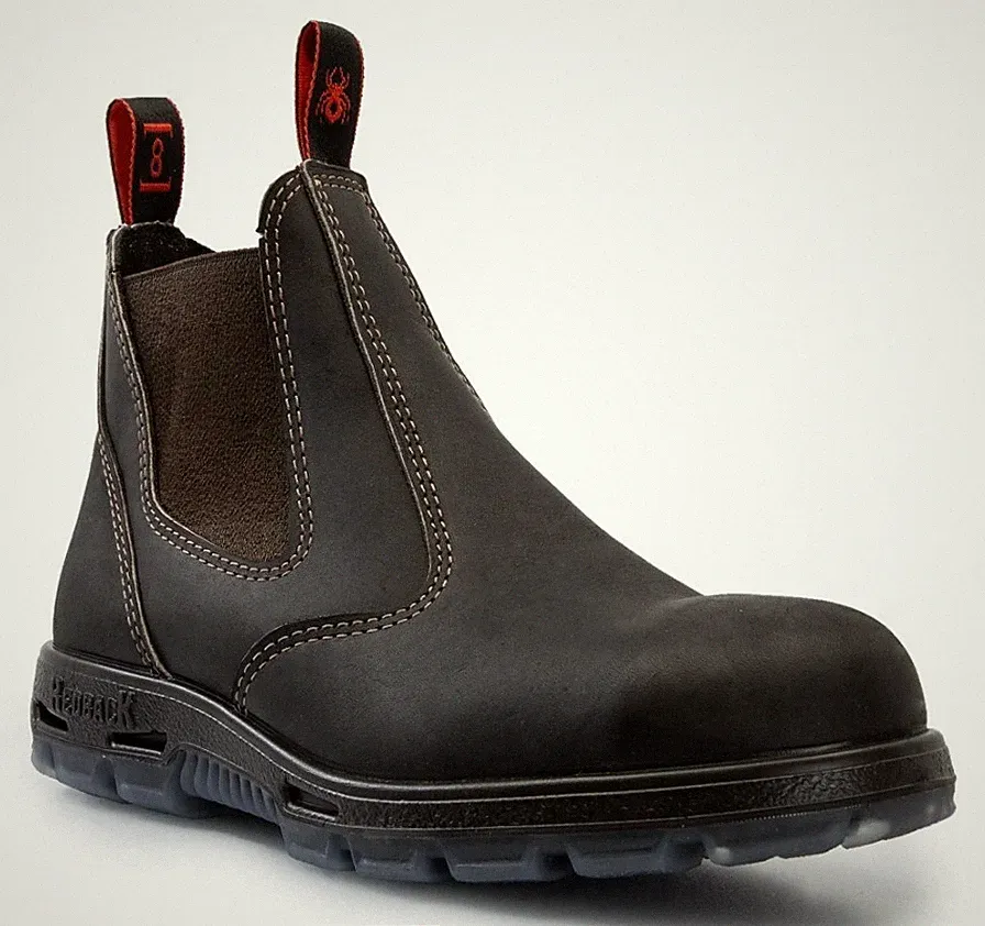 Redback Easy Escape Oil Kip UBOK Elastic Sided Soft Toe Work Boots Dark Brown