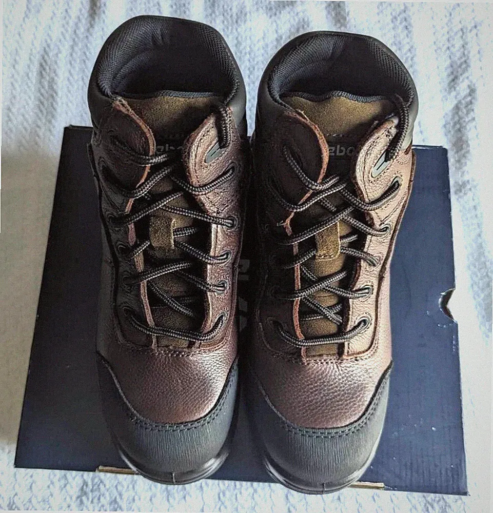Reebok Womens Brown Leather 6in Sport Athletic Boots Trainex Comp Toe (Size 6.5)