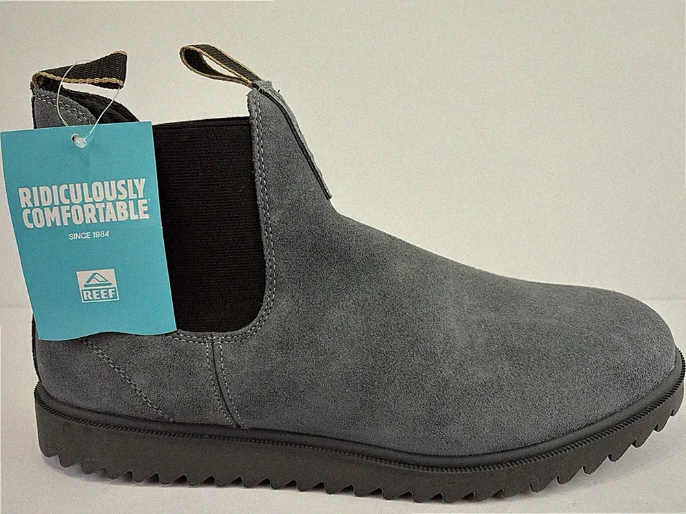 Reef Otis Suede Leather Lightweight Chelsea Boots Grey CJ5170 Men's Size 13 NWT