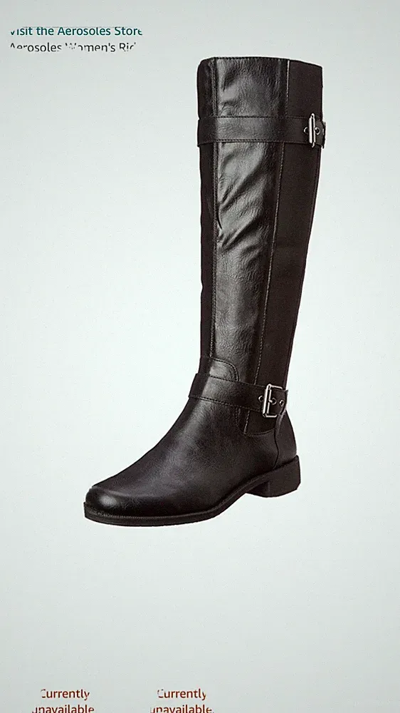 RIDE OUT 7M equestrian Black Leather Tall Boots Extra Wide Shaft Knee High