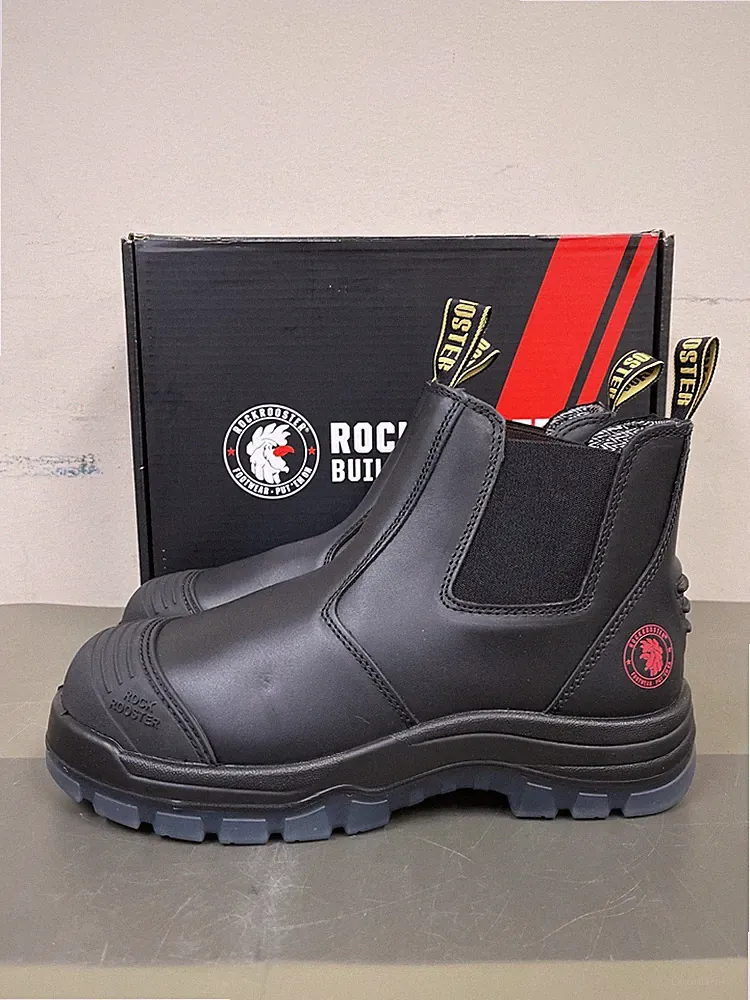 ROCKROOSTER 6" Work Boots for Men, Bakken Non Slip Steel Toe TPU Outsole Chelsea