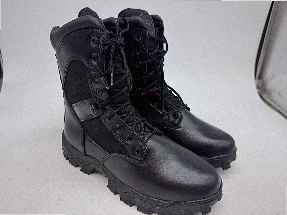 Rocky Alpha Force Hiking Boots Men's Black Leather Zipper Waterproof - 9