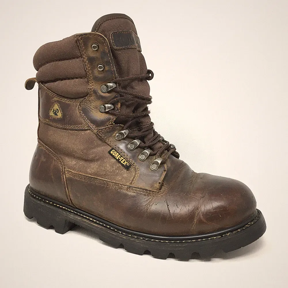 Rocky Gore-tex Boots Shoes Mens Size 8.5 Brown Leather Hiking Hunting Work Trail