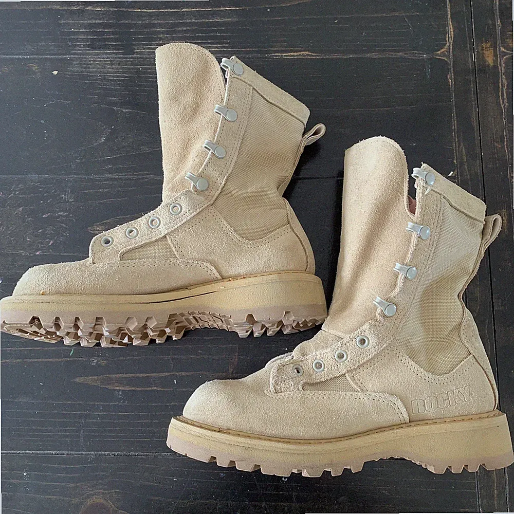 Rocky Gore-Tex Combat Boots SP0100-05-C-0371 Tan Leather 790 G, Size 2.5 Wide