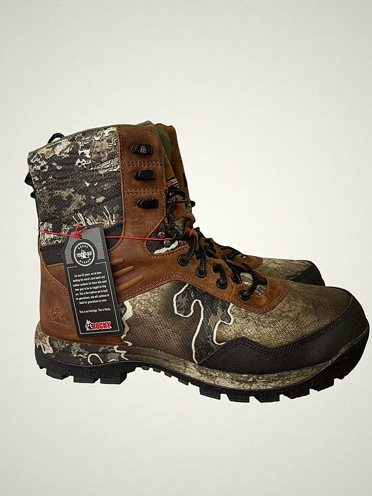 Rocky Men Lynx Hiking Boot Thinsulate RKS0593 Realtree Escape Brown Size 14 W