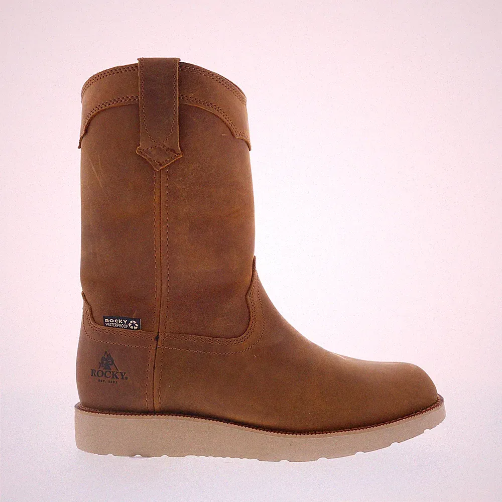 Rocky MonoCrepe Wedge 11" WP Work Boots Mens Brown Work & Safety Boots