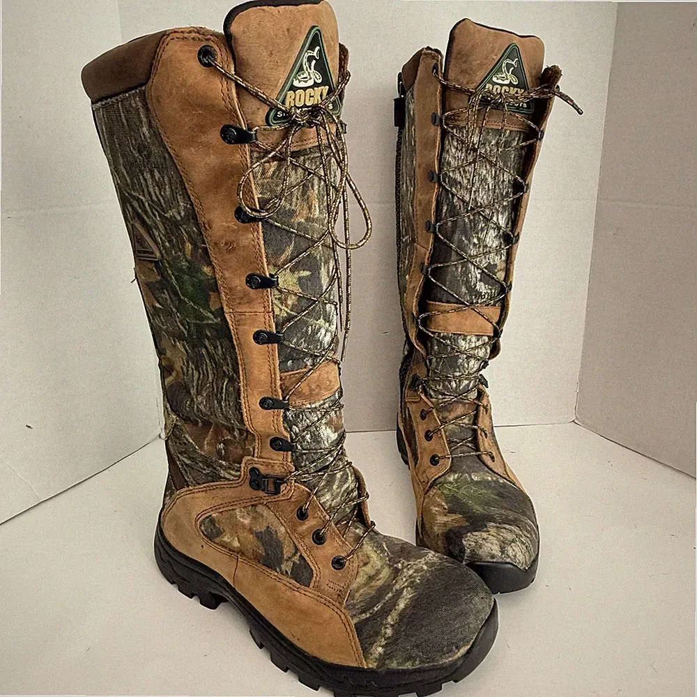 Rocky ProLight Waterproof Outdoor Camo Snake Hunting Boots Men's 8.5M 16” Tall