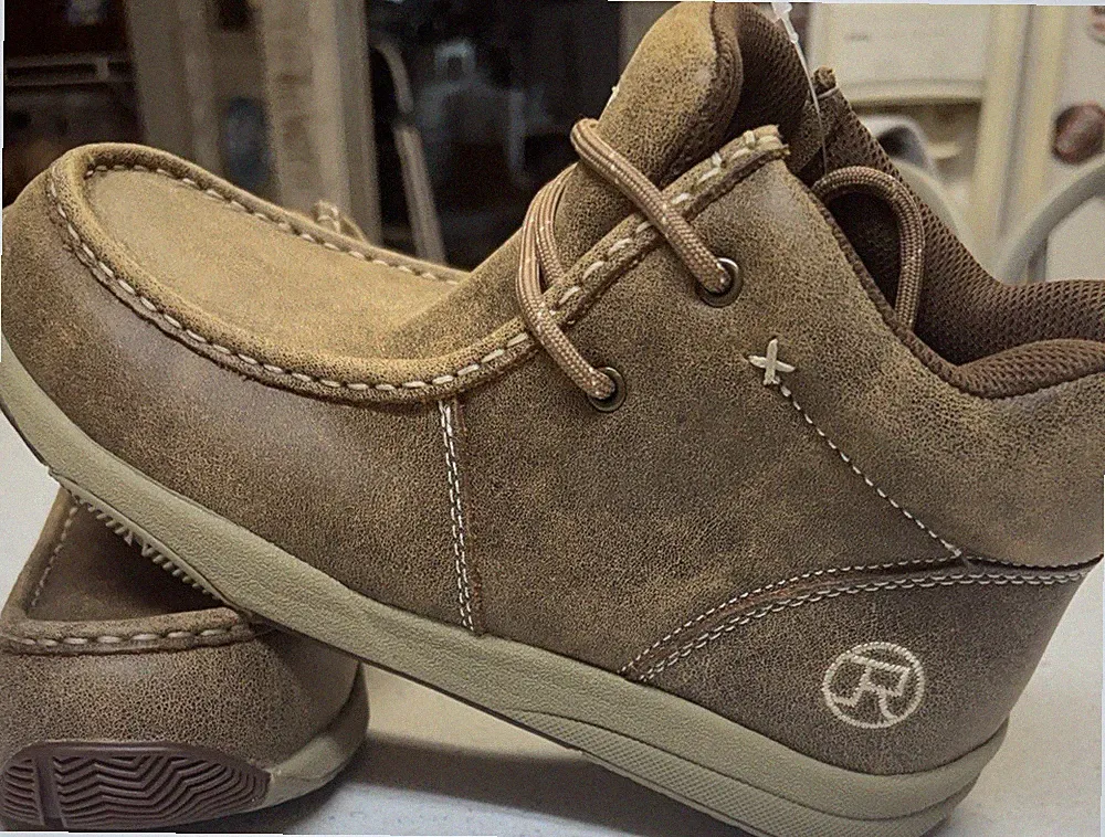 Roper Men's Chukka Boots Brown Leather Lace Up Round Toe Rubber Sole Size 8.5