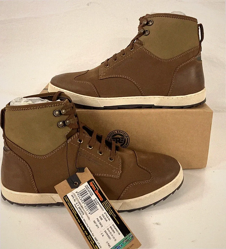 Royal Enfield Men's Maverick Brown Nubuck Leather Riding Boots - Size 10.5 - NEW