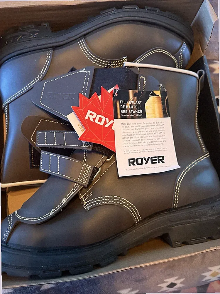 Royer Industrial Work Boots Black Safety Features Durable Men's Footwear