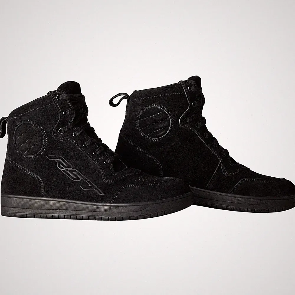RST Hi-Top Sneaker Motorcycle Boots Short Ankle Casual Motorbike Trainers Black