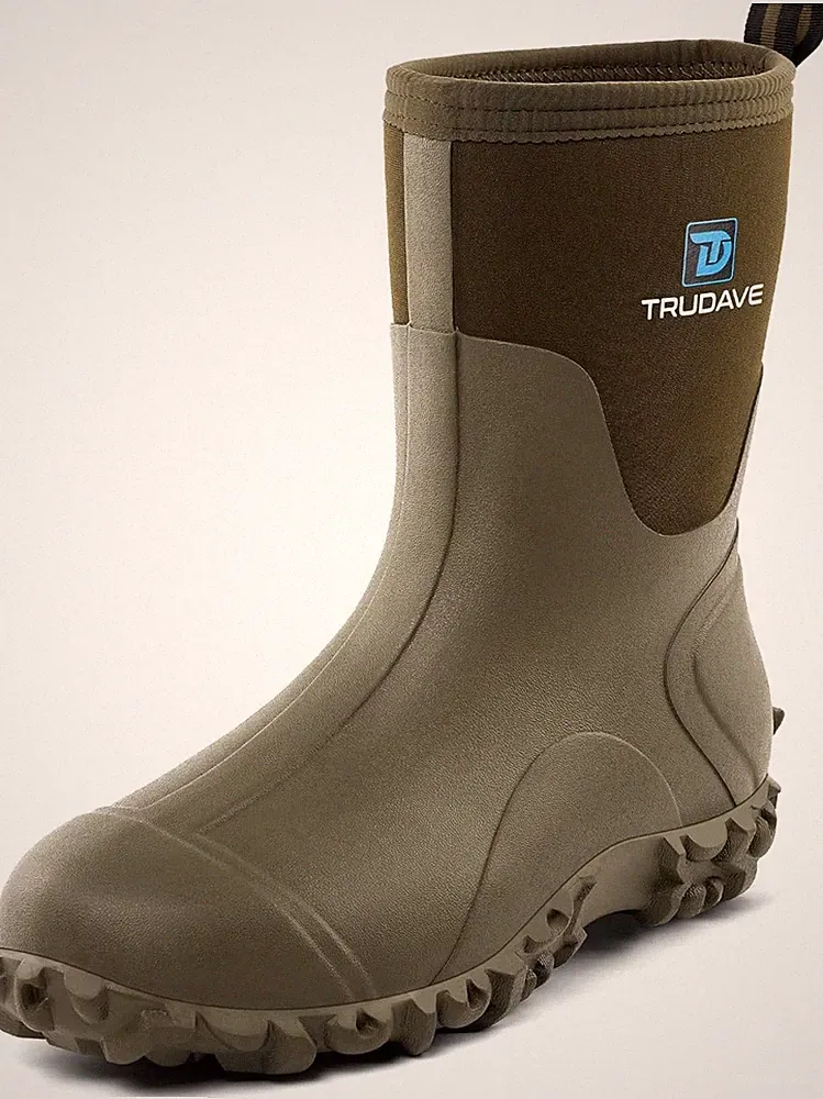 Rubber Boots for Men, 6mm Neoprene Insulated Mud with Steel Shank,...