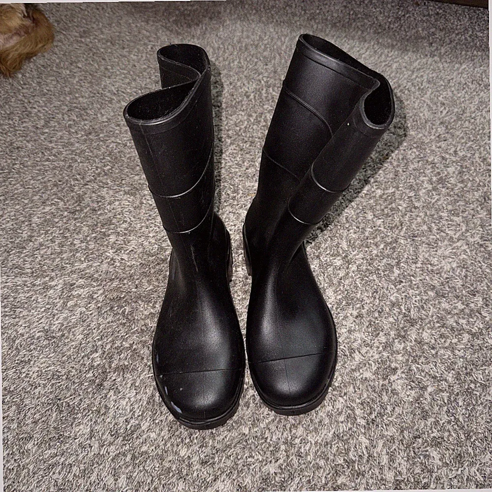 Rubber Boots Mens 6 Womens 8 Black Rain Mud Farm Garden Waterproof Made In USA