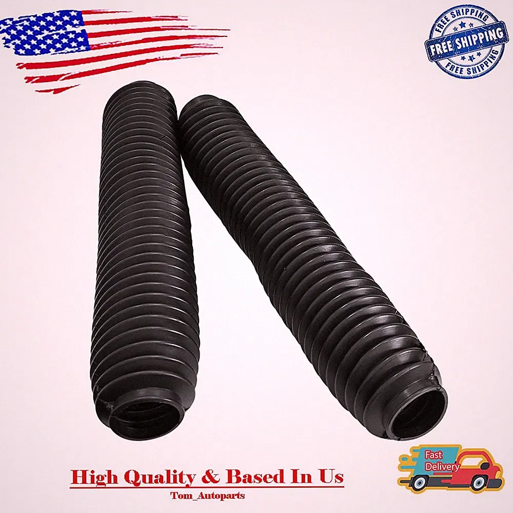 Rubber Motorcycle Front Fork Dust Cover Gaiter Gaitor Boots Shock Absorber Black