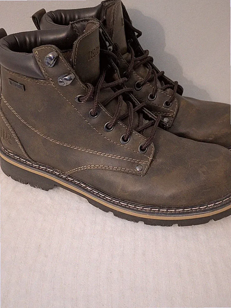 Rugged Outback Waterproof Brown Lace Up Work boots Mens 11
