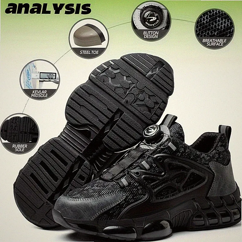 Safety Shoes Men Breathable Work Sports Shoes Steel Toe Shoes Indestructible US