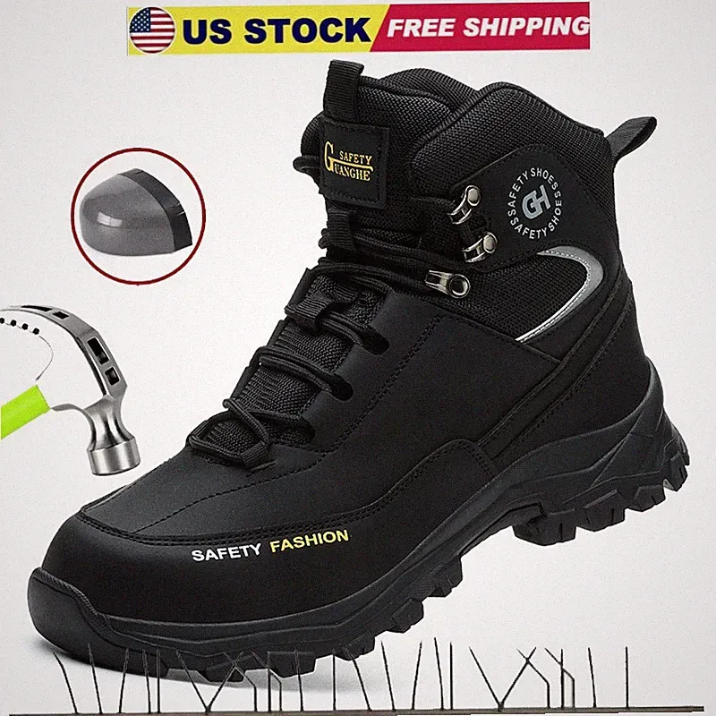 Safety Shoes Men for Work Hiking Sneakers Slip Resistant Wear-resisting Shoes