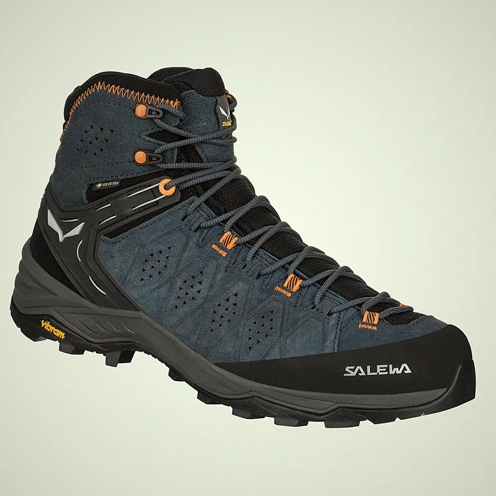 Salewa Alp Trainer 2 Mid GTX Men's Hiking Boots, Dark Denim/Fluo Orange, M10